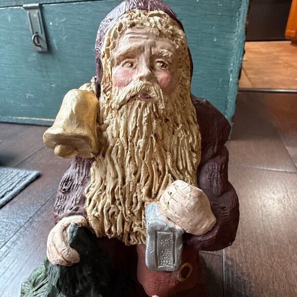 Vintage 1988 resin Santa Claus 9” old world Christmas decor - Picture 2 of 8